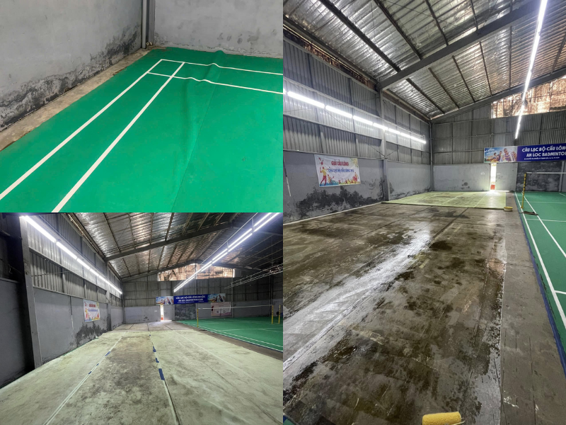 sửa chữa sân cầu lông an lộc